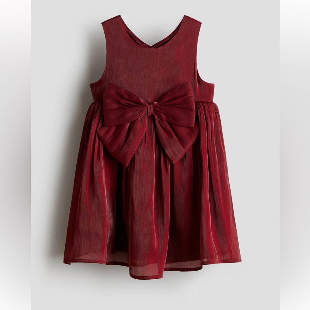 H&M Elegant Red Kids Dress with Bow